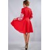 Embroidered Wrap Around Dress "Firebird" Red